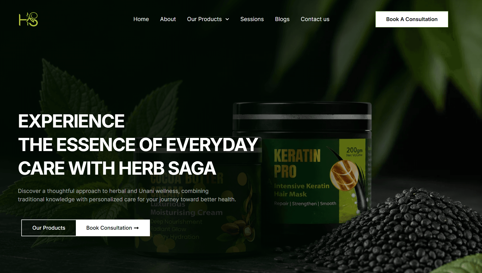 Herbs Saga desktop responsive showcase